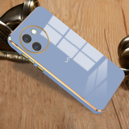 VIVO V30E 5G ULTRA-SHINE GOLD ELECTROPLATED LUXURIOUS  BACK CASE WITH CAMERA PROTECTION