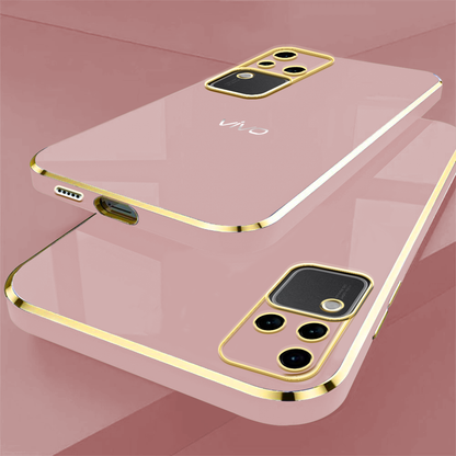 VIVO V30 PRO 5G ULTRA-SHINE GOLD ELECTROPLATED LUXURIOUS  BACK CASE WITH CAMERA PROTECTION