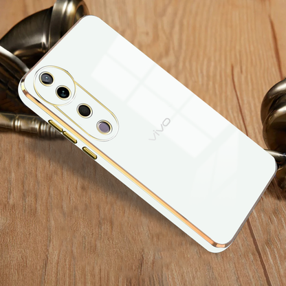 VIVO V40 5G ULTRA-SHINE GOLD ELECTROPLATED LUXURIOUS  BACK CASE WITH CAMERA PROTECTION