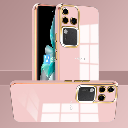 VIVO V30 5G ULTRA-SHINE GOLD ELECTROPLATED LUXURIOUS  BACK CASE WITH CAMERA PROTECTION