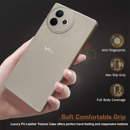 VIVO Y39 5G Solid Color Leather Texture Matte Phone Back Case