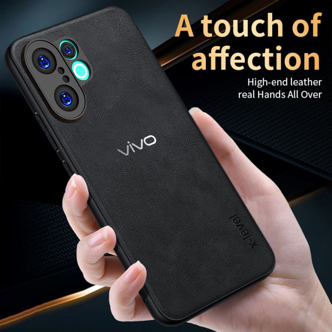 VIVO V60 5G Business Style PU LEATHER PROTECTIVE BACK CASE WITH CAMERA PROTECTION