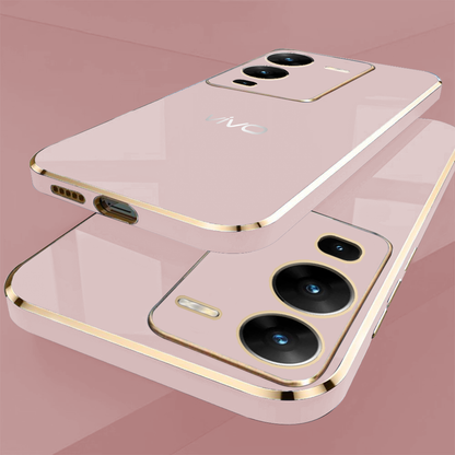 VIVO V25 PRO 5G ULTRA-SHINE GOLD ELECTROPLATED LUXURIOUS  BACK CASE WITH CAMERA PROTECTION