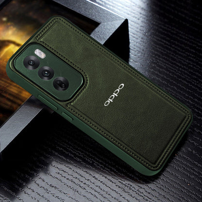 OPPO RENO 12 5G Vintage Leather Stitched Protective Back Case