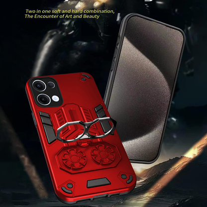 Oppo Reno 13 5G Armor knight Series Camera Protection 2 in 1 Shockproof Phone Cover with Kickstand