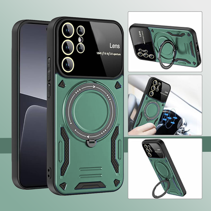 SAMSUNG GALAXY S23 Ultra 5G Heavy Duty Rugged Shockproof Camera Lens Protector Phone Cover with Kickstand