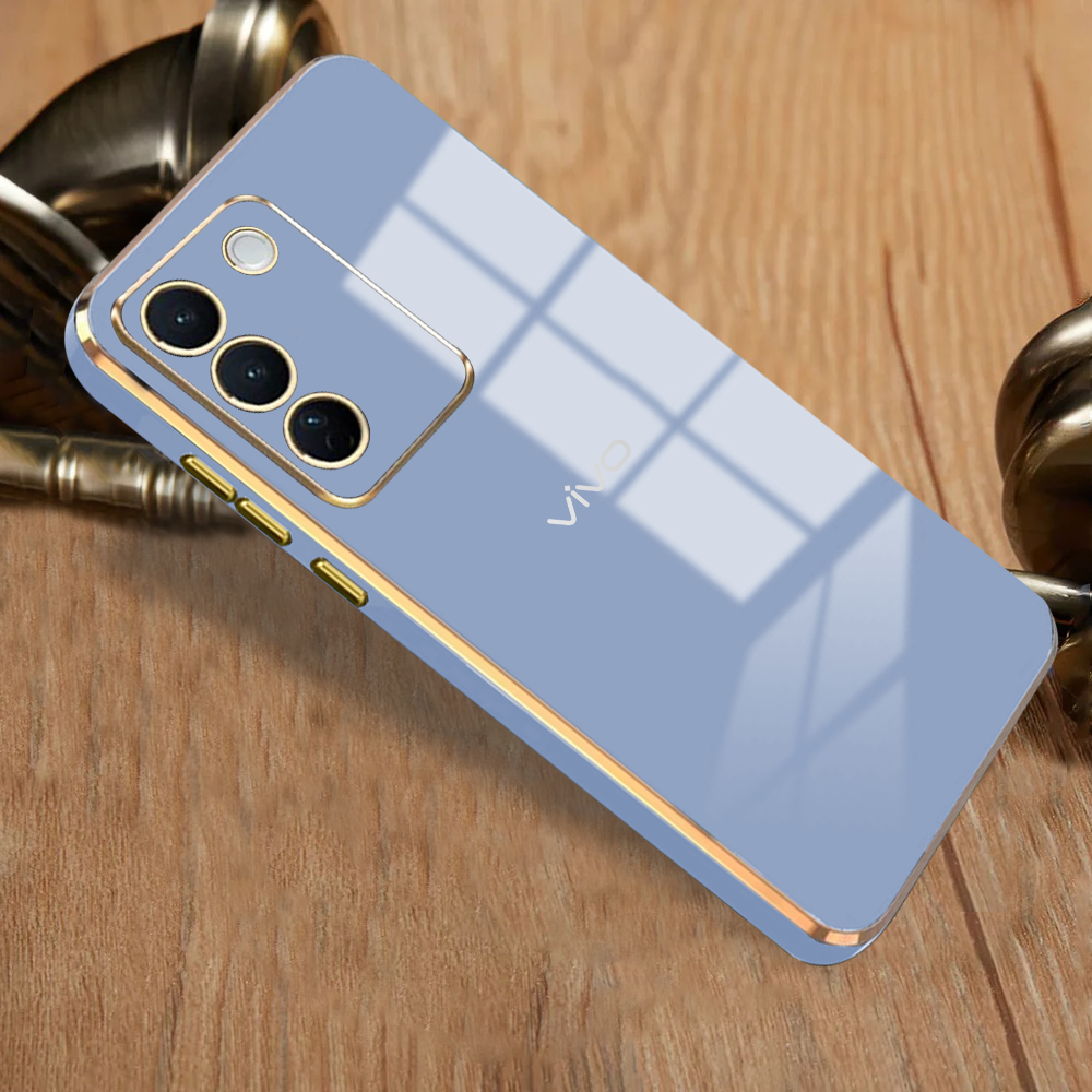 VIVO Y200 5G ULTRA-SHINE GOLD ELECTROPLATED LUXURIOUS  BACK CASE WITH CAMERA PROTECTION