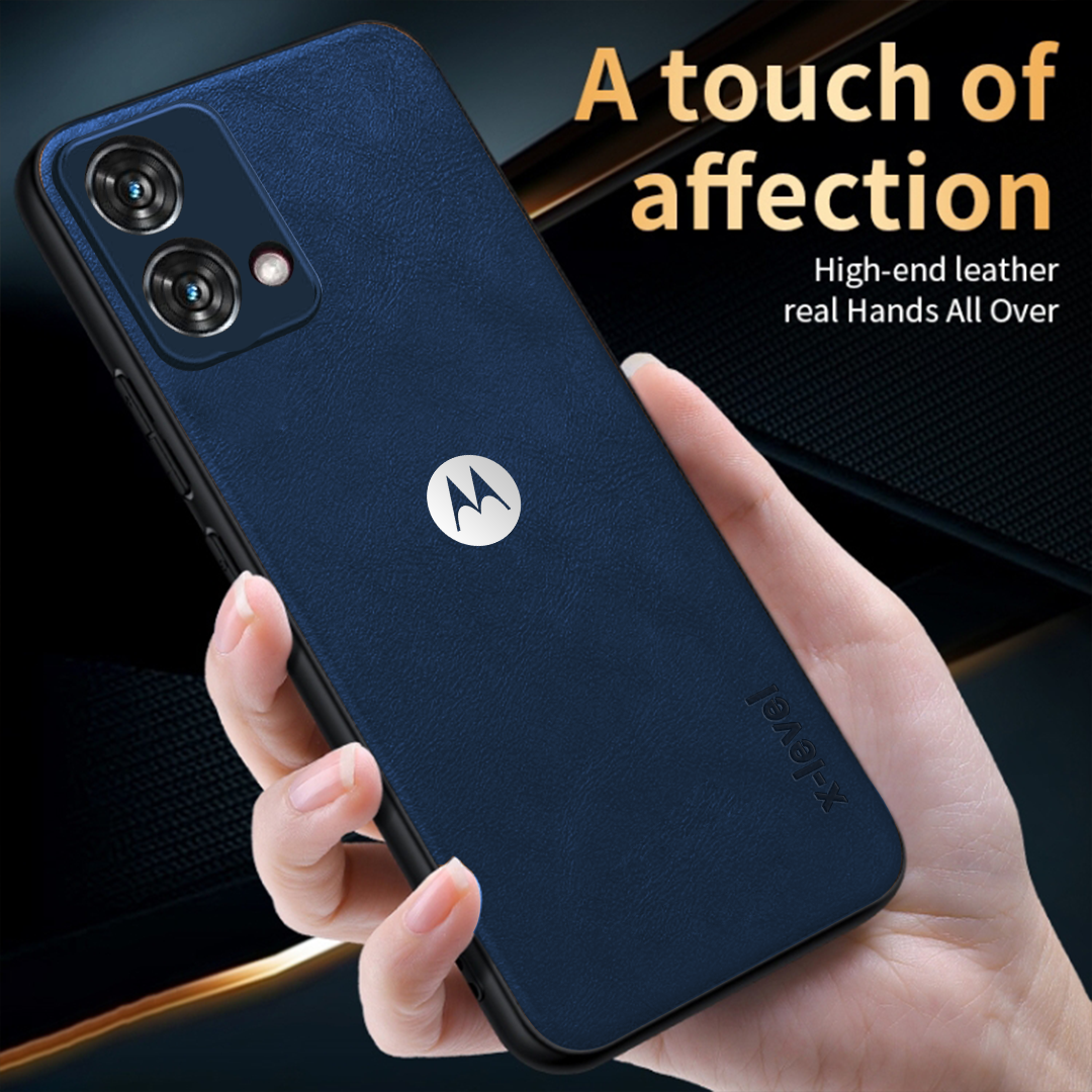 MOTO G84 5G  Business Style PU LEATHER PROTECTIVE BACK CASE WITH CAMERA PROTECTION