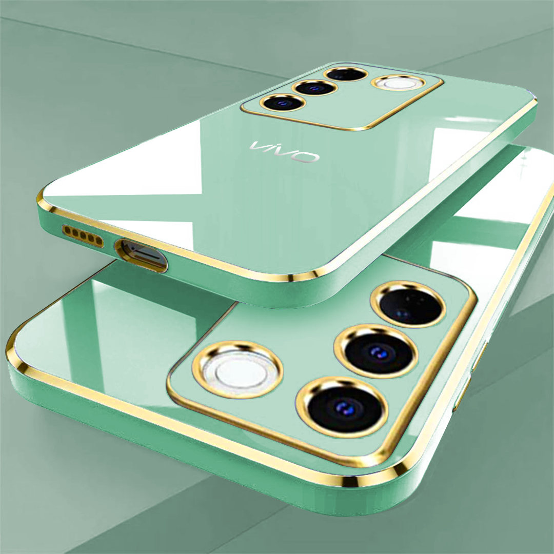 VIVO V27 PRO 5G ULTRA-SHINE GOLD ELECTROPLATED LUXURIOUS  BACK CASE WITH CAMERA PROTECTION