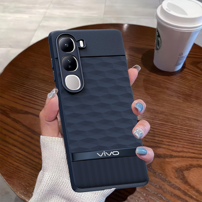 VIVO Y300 5G 3D Hexa Cube Design Drop Protection | Camera Protection TPU Back Case