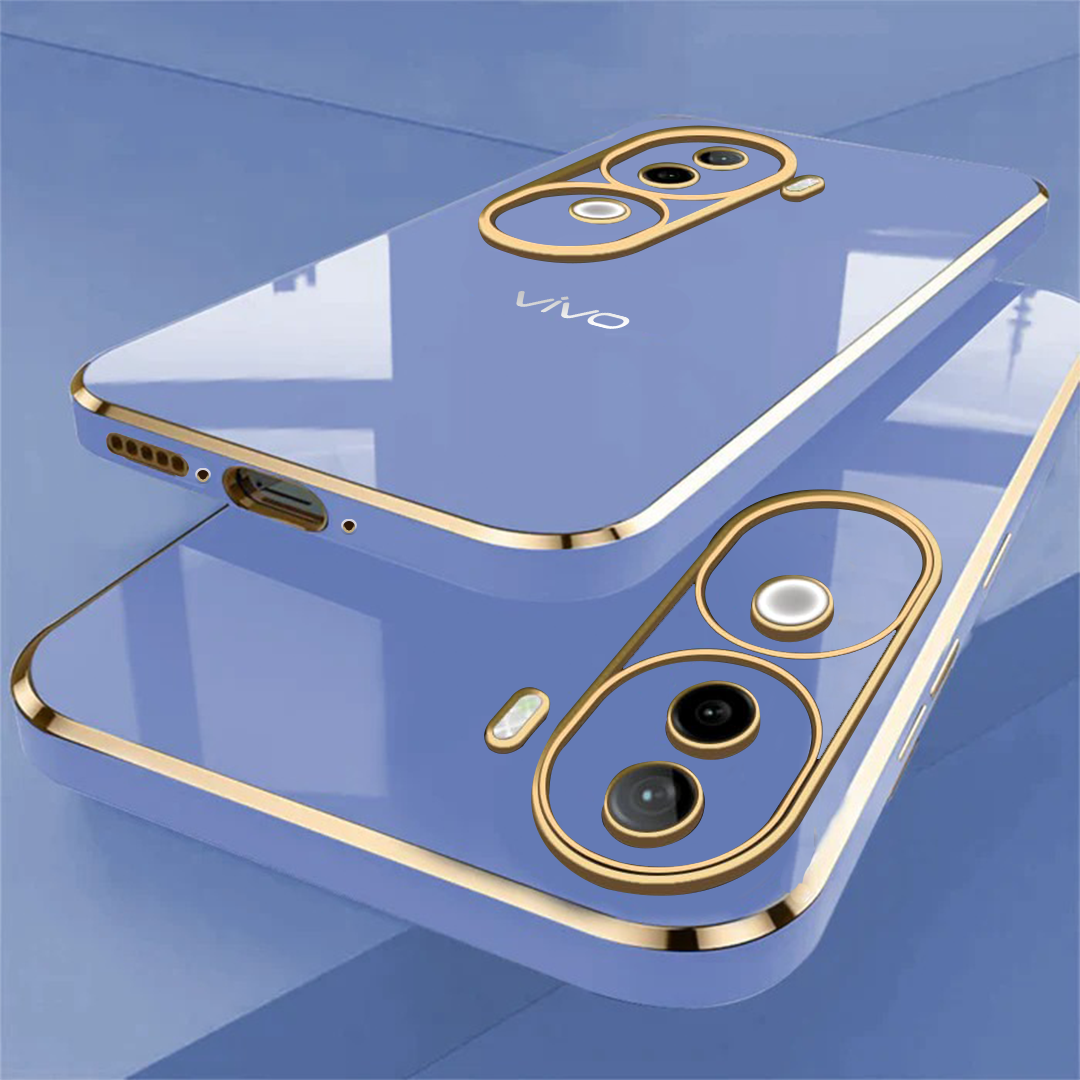 VIVO V40E 5G GOLD ELECTROPLATED LUXURIOUS  BACK CASE WITH CAMERA PROTECTION