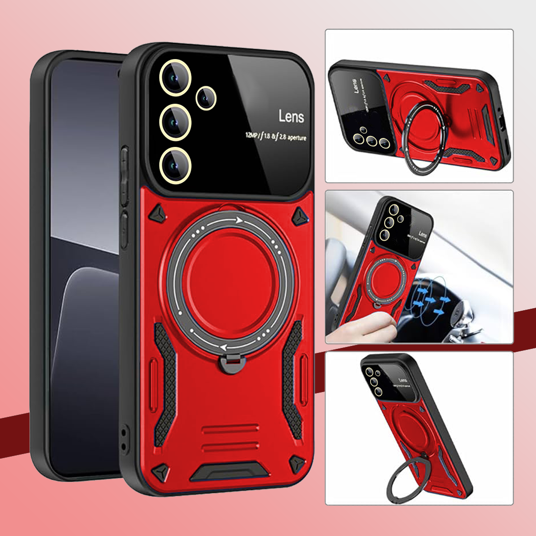 SAMSUNG GALAXY S25 5G Heavy Duty Rugged Shockproof Camera Lens Protector Phone Cover with Kickstand