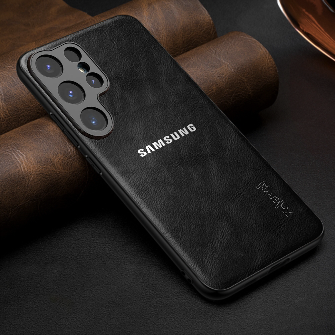 Samsung Galaxy S23 ULTRA 5G BUSINESS STYLE PU LEATHER PROTECTIVE BACK CASE WITH CAMERA PROTECTION