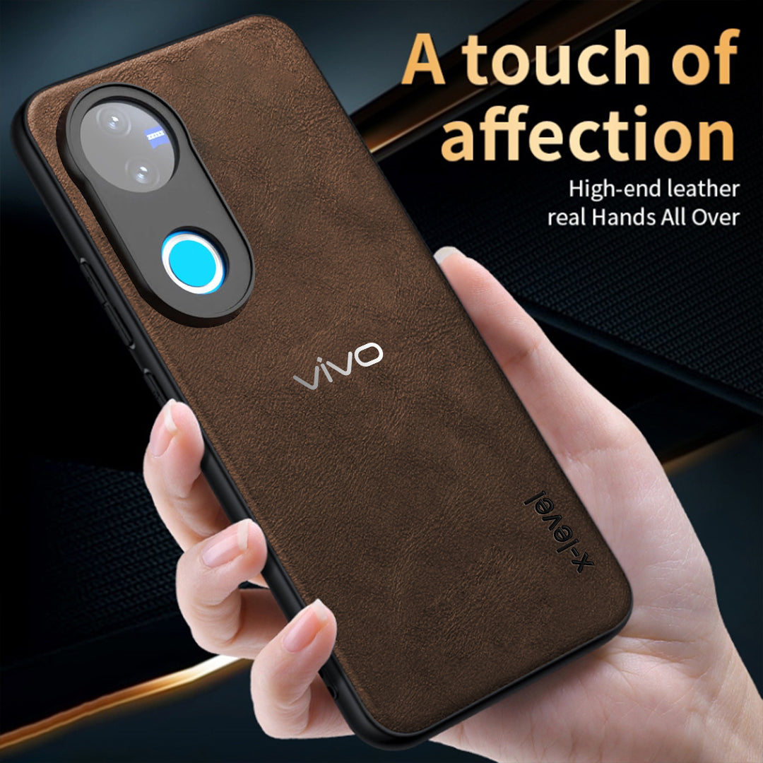 VIVO V50 5G  Business Style PU LEATHER PROTECTIVE BACK CASE WITH CAMERA PROTECTION