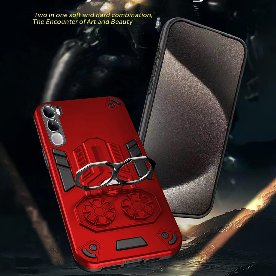 Vivo Y300 5G Armor knight Series Camera Protection 2 in 1 Shockproof Phone Cover with Kickstand