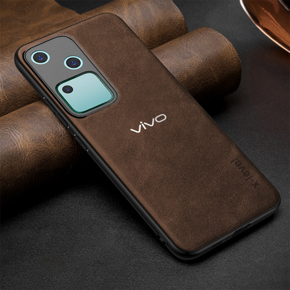 VIVO V30 5G Business Style PU LEATHER PROTECTIVE BACK CASE WITH CAMERA PROTECTION