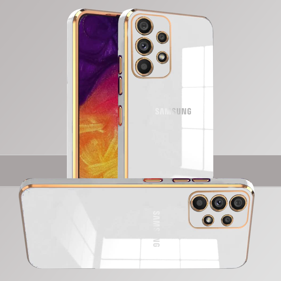 GALAXY A23 ULTRA-SHINE GOLD ELECTROPLATED LUXURIOUS  BACK CASE WITH CAMERA PROTECTION