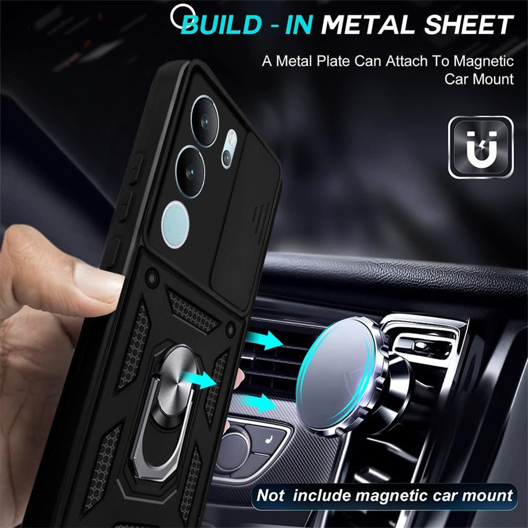 VIVO V29 PRO 5G Armor Military-grade Case With Sliding Camera Cover & 360 Kickstand