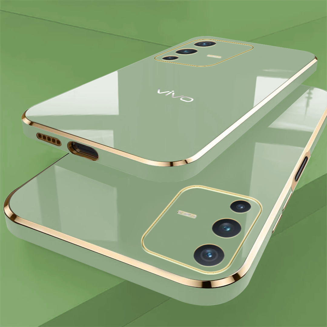 VIVO V23 5G ULTRA-SHINE GOLD ELECTROPLATED LUXURIOUS  BACK CASE WITH CAMERA PROTECTION