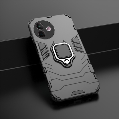 VIVO Y39 5G Black Panther Metal Bracket Shockproof Protective Back Case