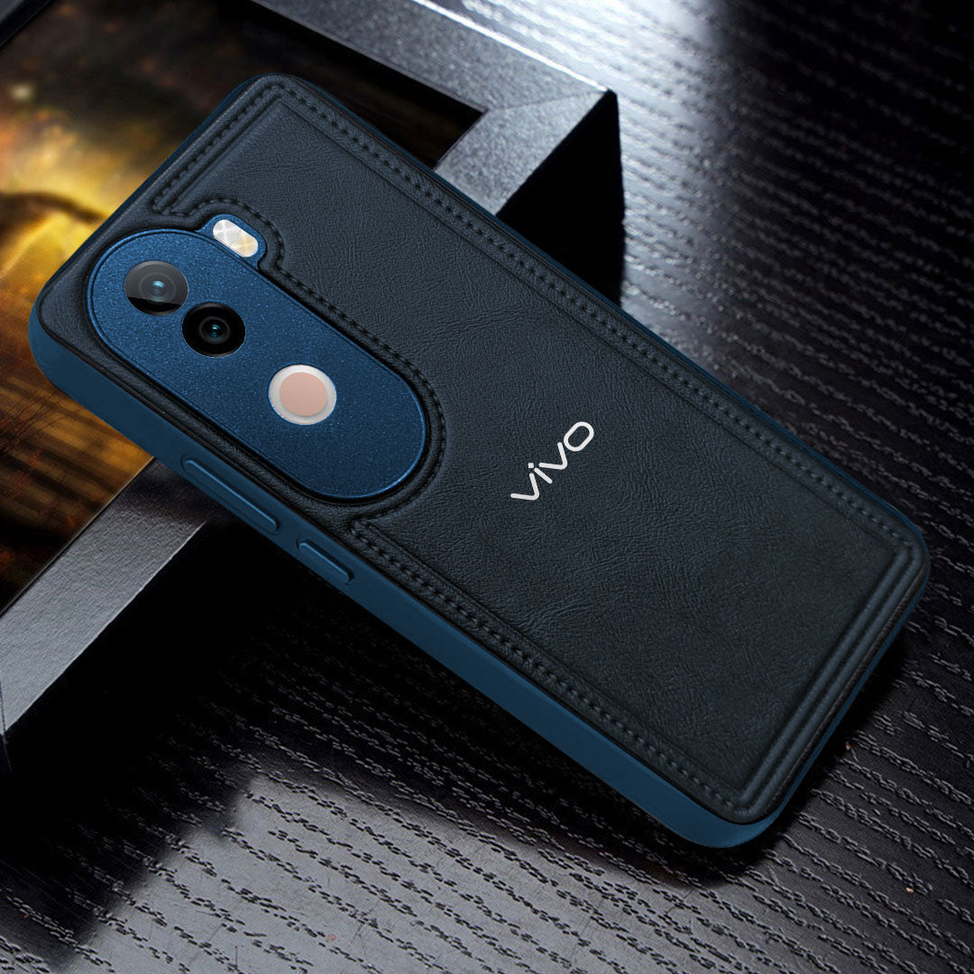 VIVO V40E 5G Vintage Leather Stitched Protective Back Case
