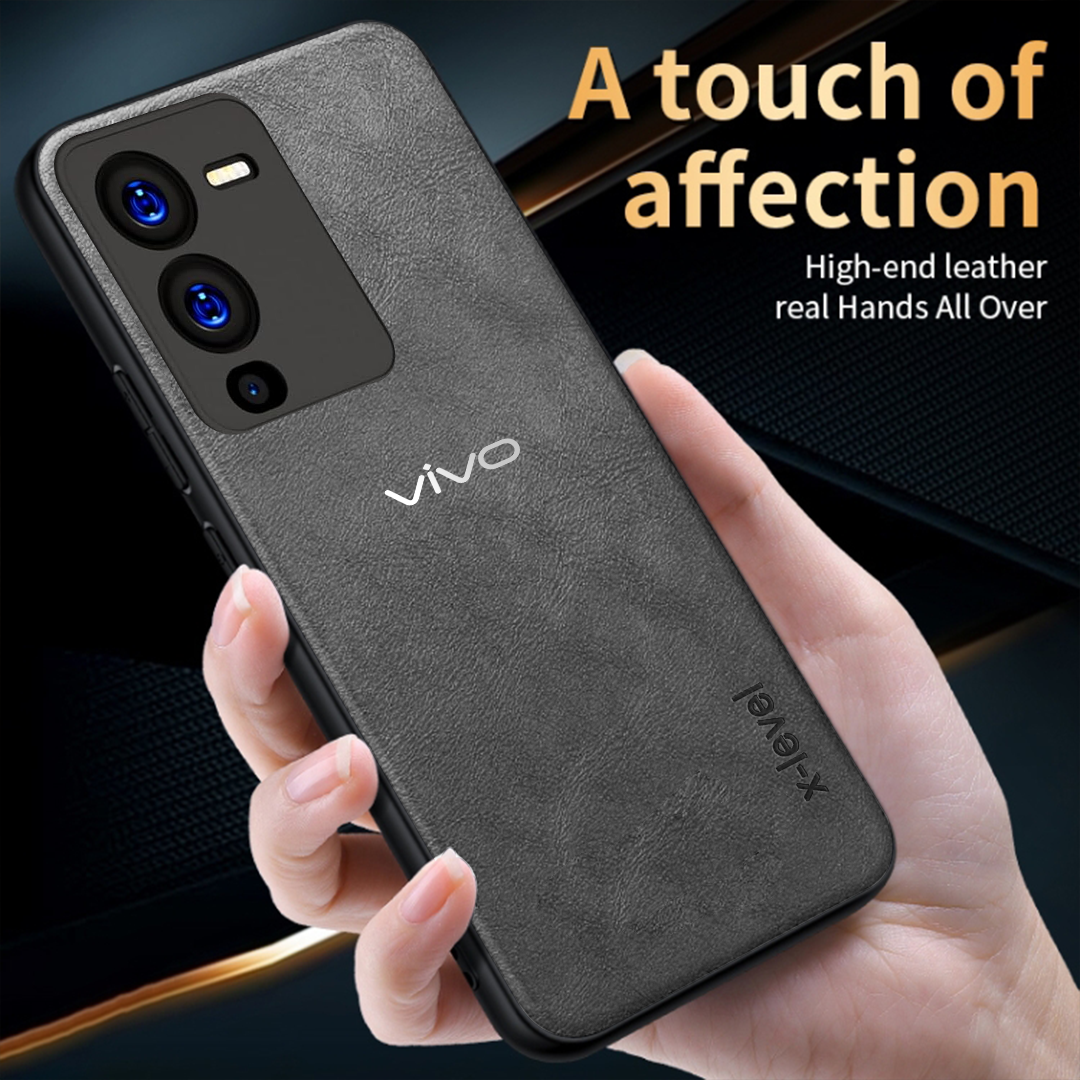 VIVO V25 Pro 5G Business Style PU LEATHER PROTECTIVE BACK CASE WITH CAMERA PROTECTION