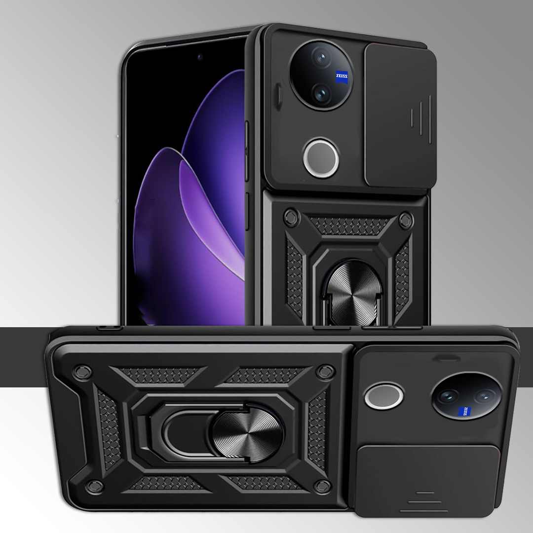 VIVO V50 5G Armor Military-grade Case With Sliding Camera Cover & 360 Kickstand