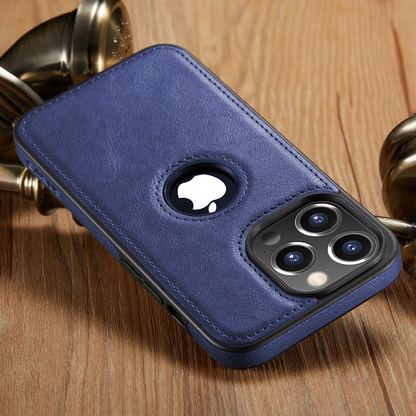 IPHONE 15 PRO 5G Drop Protection | Raised Camera Edges Protective Back Leather Case