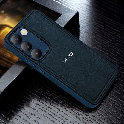 VIVO Y200E 5G Vintage Leather Stitched Protective Back Case