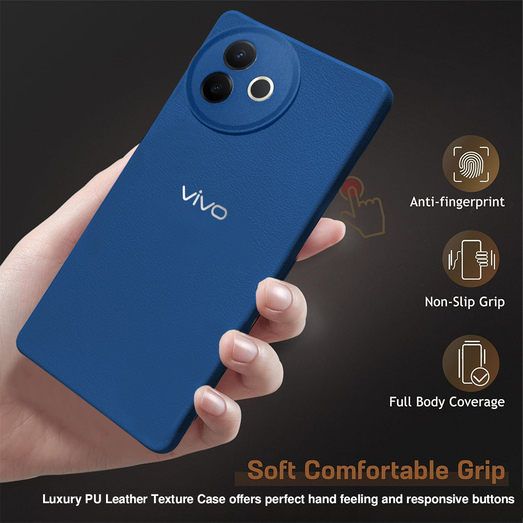 VIVO Y39 5G Solid Color Leather Texture Matte Phone Back Case