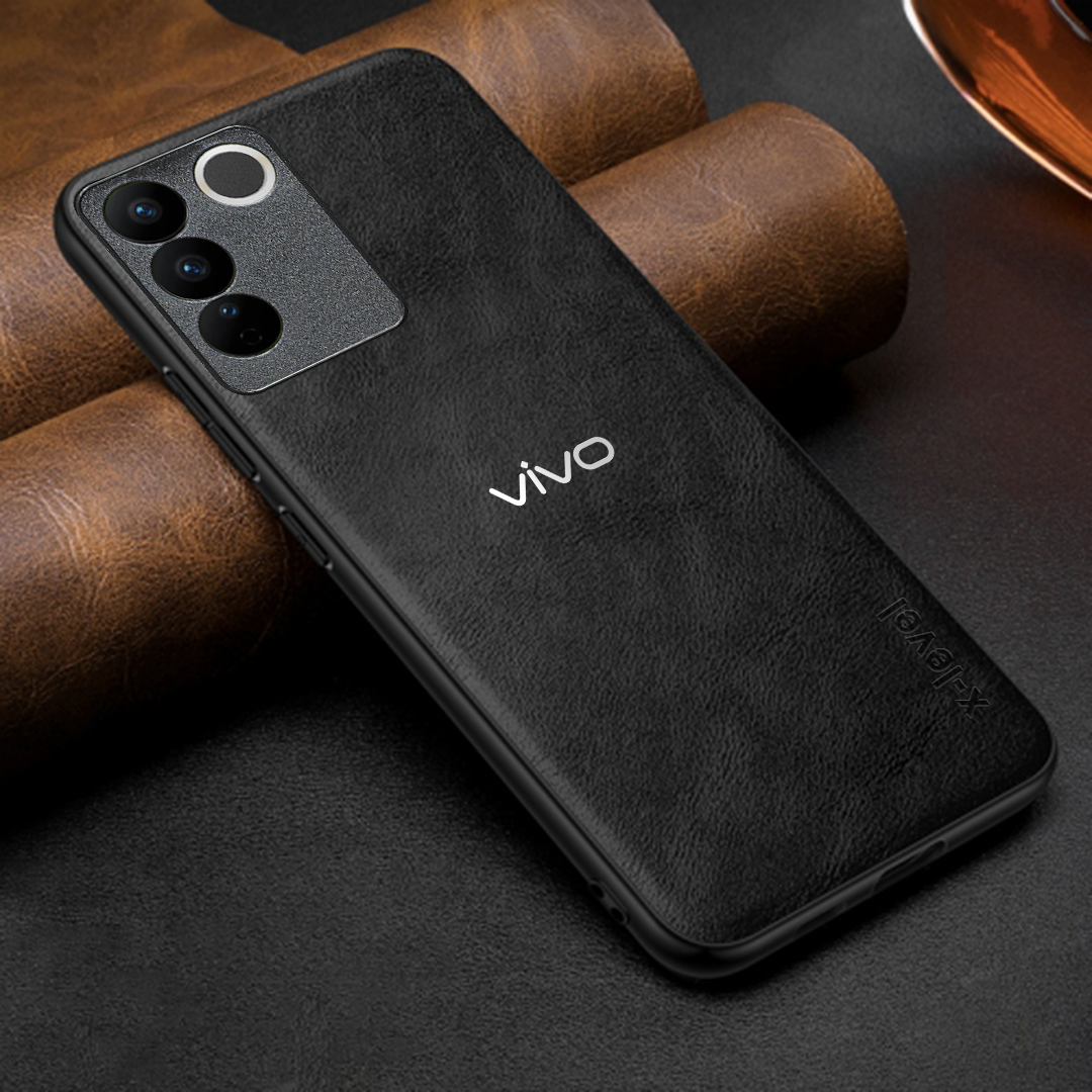 VIVO Y200E 5G Business Style PU LEATHER PROTECTIVE BACK CASE WITH CAMERA PROTECTION