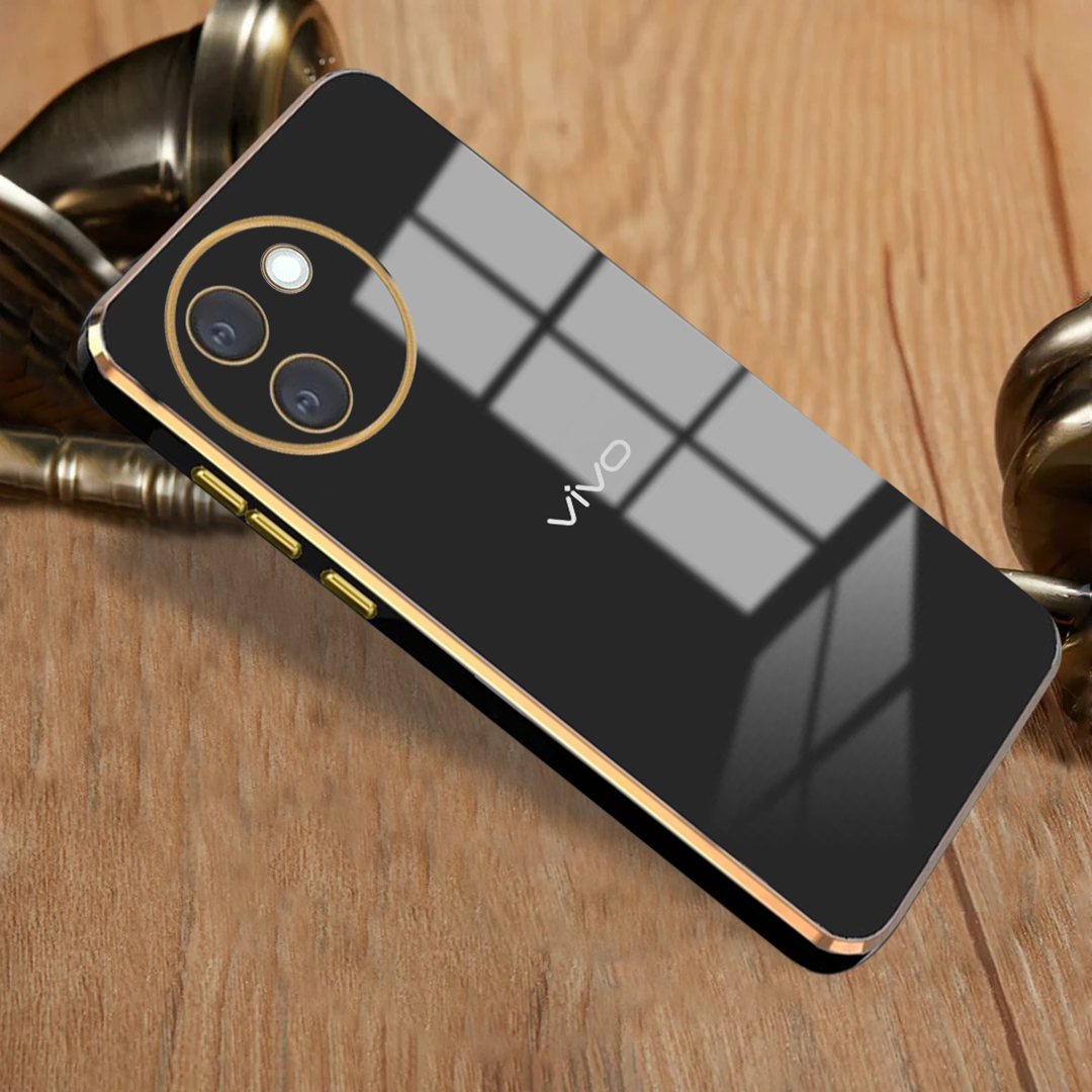 VIVO V30E 5G ULTRA-SHINE GOLD ELECTROPLATED LUXURIOUS  BACK CASE WITH CAMERA PROTECTION