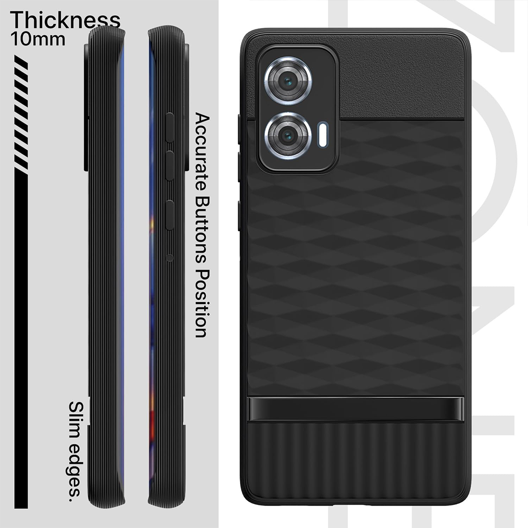 MOTOROLA EDGE 50 FUSION 5G 3D Hexa Cube Design Drop Protection | Camera Protection TPU Back Case