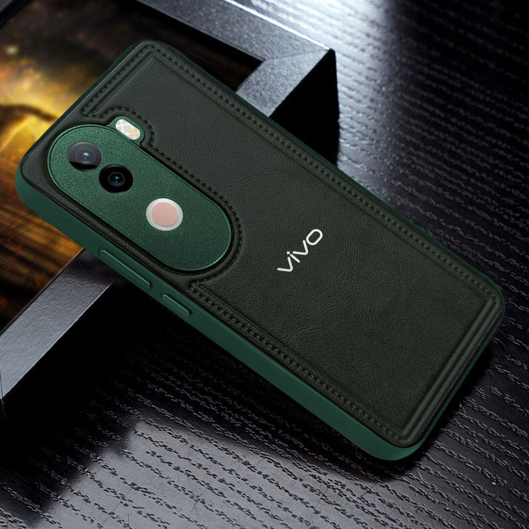 VIVO V40E 5G Vintage Leather Stitched Protective Back Case