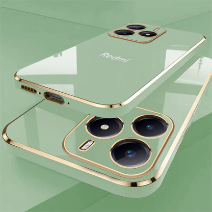 REDMI NOTE 14 5G ULTRA-SHINE GOLD ELECTROPLATED LUXURIOUS  BACK CASE WITH CAMERA PROTECTION