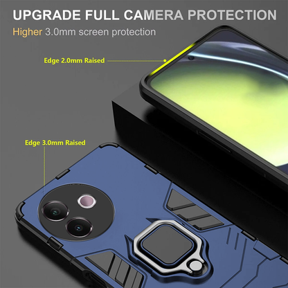 VIVO Y39 5G Black Panther Metal Bracket Shockproof Protective Back Case