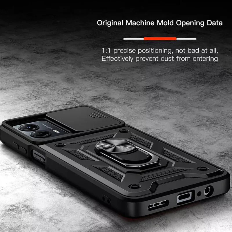 MOTOROLA EDGE 50 NEO 5G Armor Military-grade Case With Sliding Camera Cover & 360 Kickstand