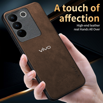 VIVO Y200 5G Business Style PU LEATHER PROTECTIVE BACK CASE WITH CAMERA PROTECTION