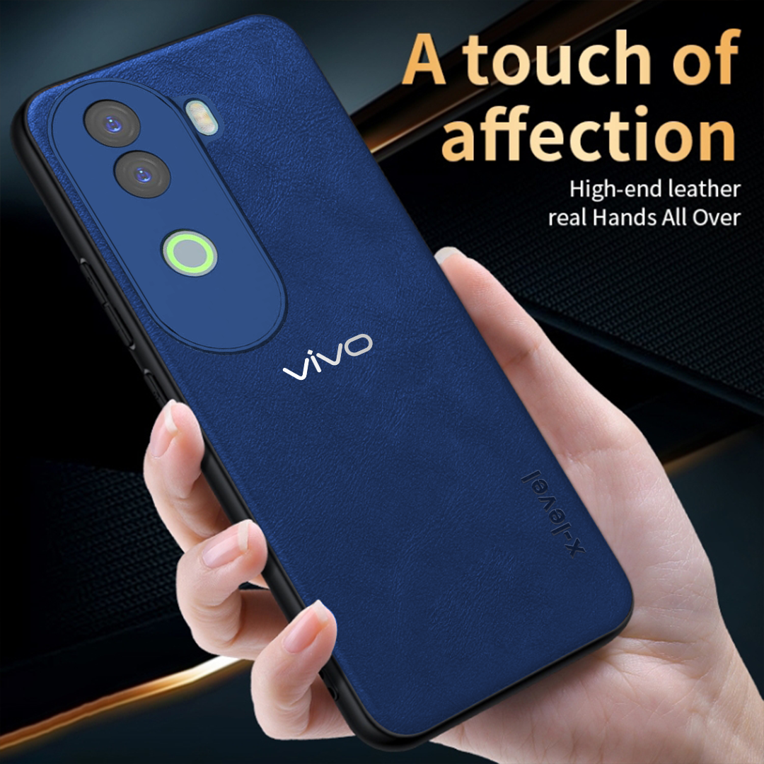 VIVO V40E 5G Business Style PU LEATHER PROTECTIVE BACK CASE WITH CAMERA PROTECTION