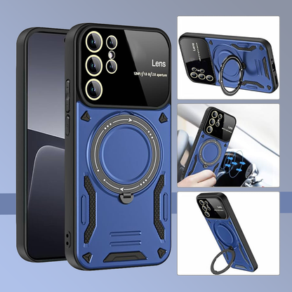 SAMSUNG GALAXY S24 Ultra 5G Heavy Duty Rugged Shockproof Camera Lens Protector Phone Cover with Kickstand