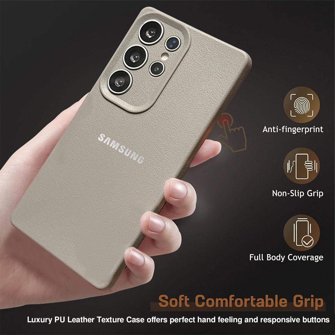 Samsung Galaxy S24 Ultra 5G Solid Color Leather Texture Matte Phone Back Case