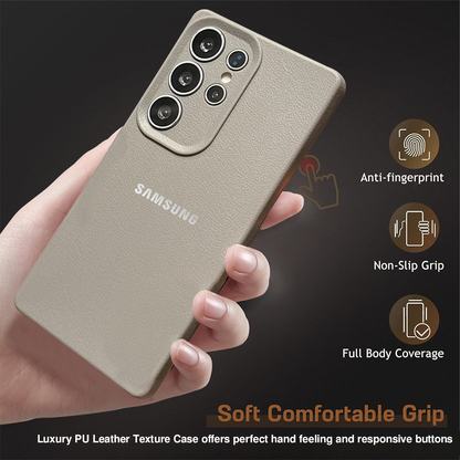 Samsung Galaxy S24 Ultra 5G Solid Color Leather Texture Matte Phone Back Case