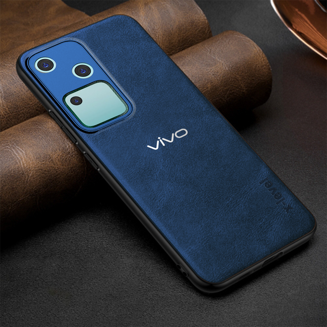 VIVO V30 5G Business Style PU LEATHER PROTECTIVE BACK CASE WITH CAMERA PROTECTION