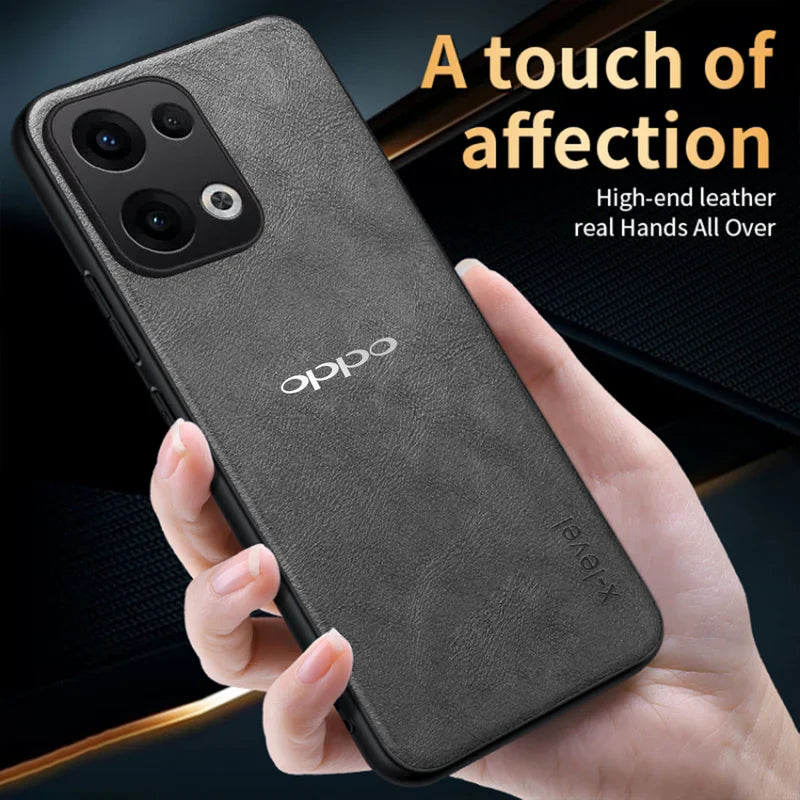 OPPO RENO 13 5G  Business Style  PU LEATHER PROTECTIVE BACK CASE WITH CAMERA PROTECTION