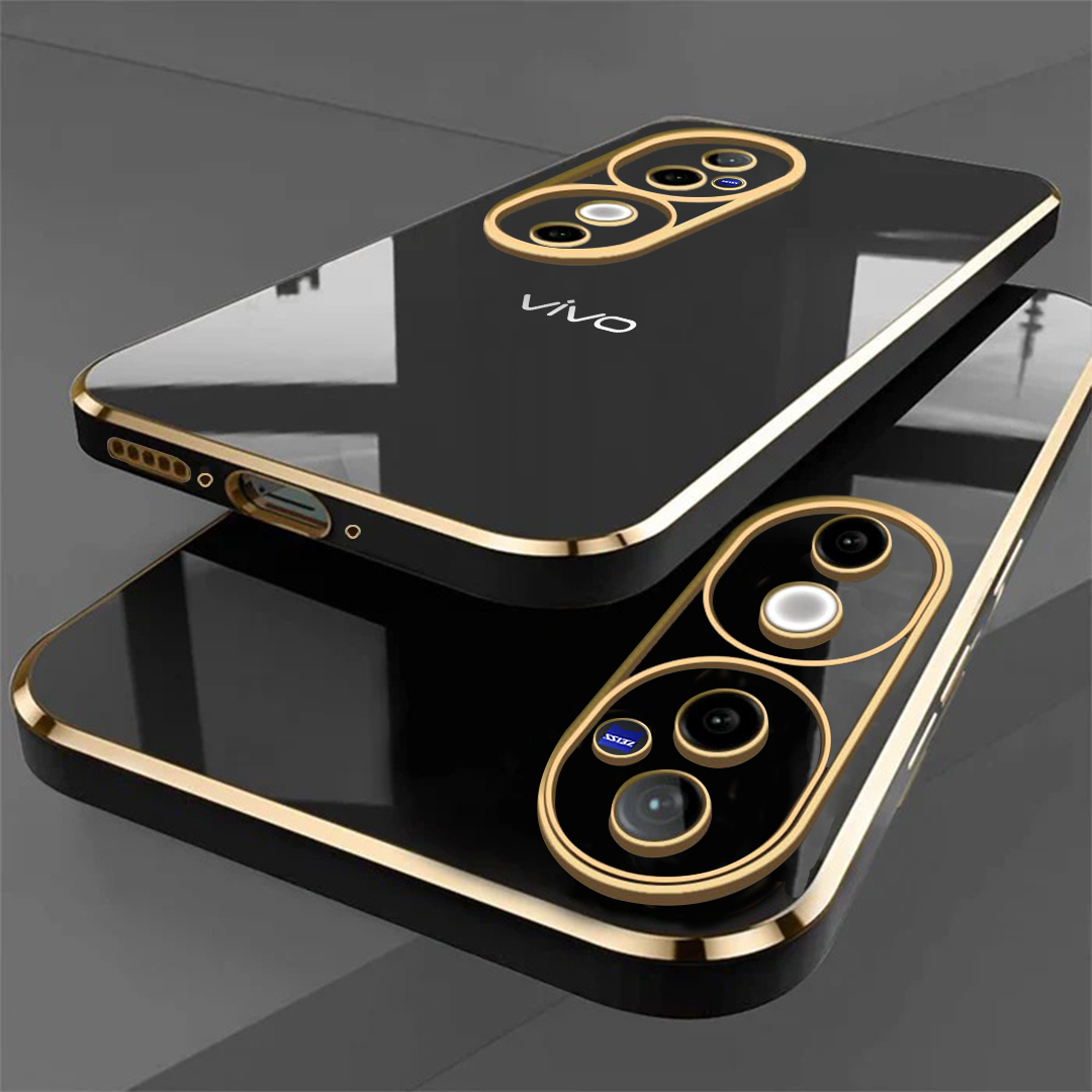 VIVO V40 5G ULTRA-SHINE GOLD ELECTROPLATED LUXURIOUS  BACK CASE WITH CAMERA PROTECTION