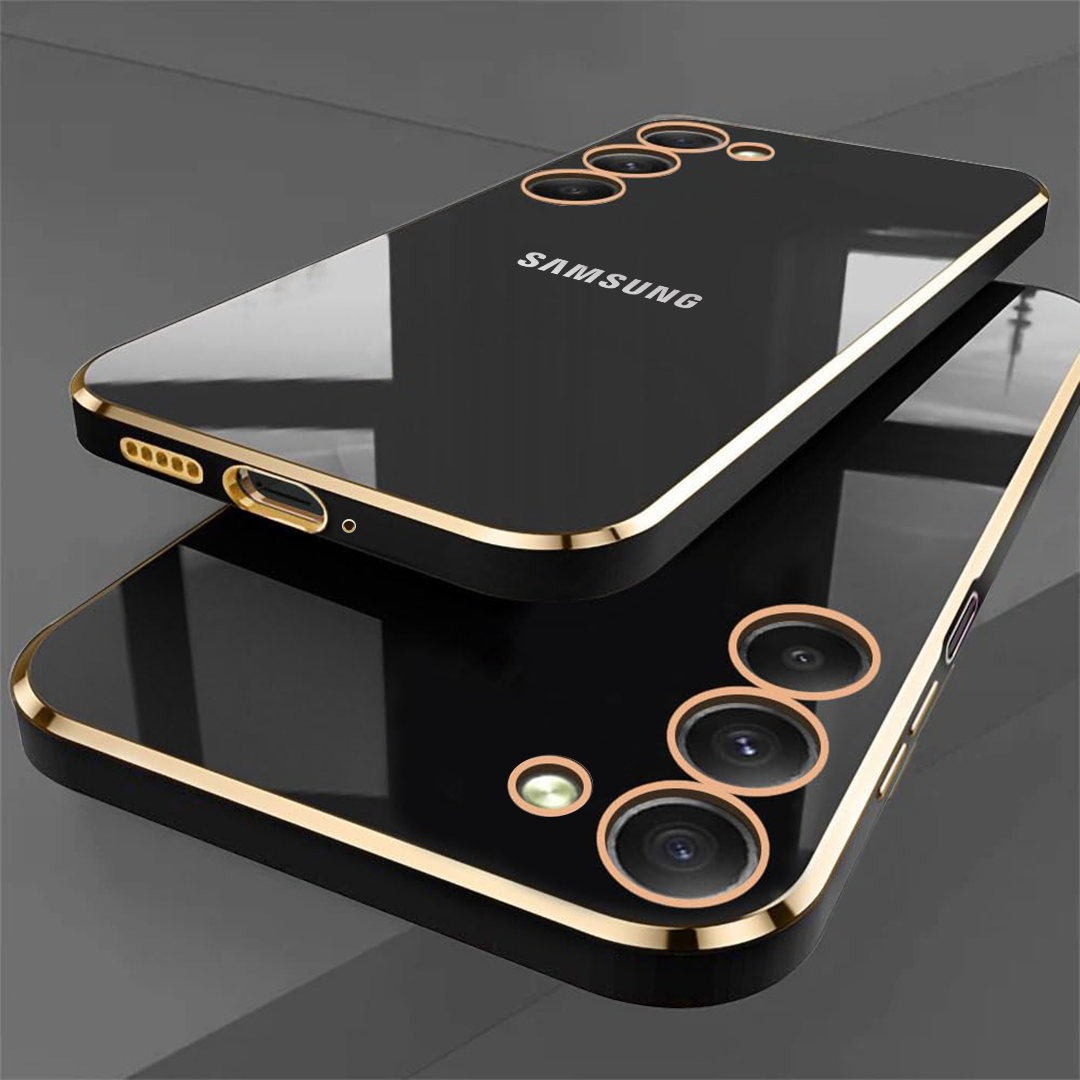 GALAXY S25 5G ULTRA-SHINE GOLD ELECTROPLATED LUXURIOUS  BACK CASE WITH CAMERA PROTECTION