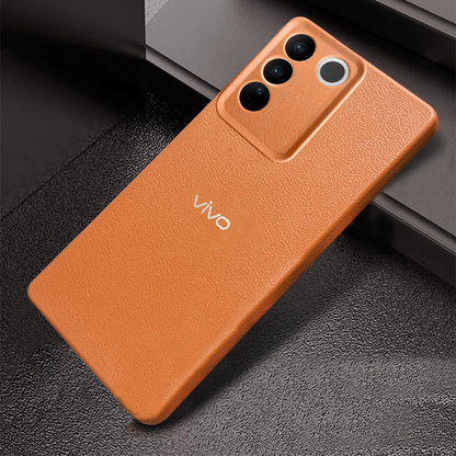 VIVO Y200 5G Solid Color Leather Texture Matte Phone Back Case