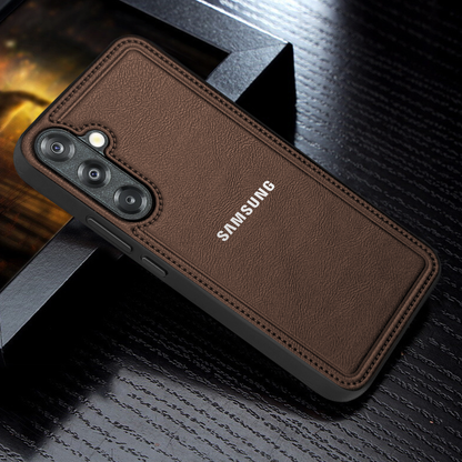 Samsung Galaxy S24 5G Vintage Leather Stitched Protective Back Case