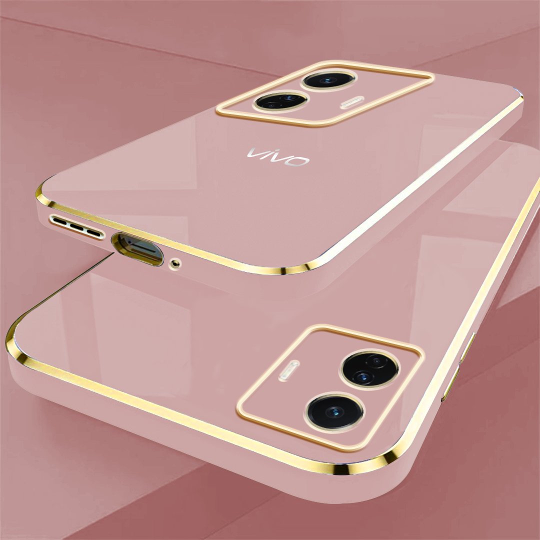 VIVO T1 PRO 5G ULTRA-SHINE GOLD ELECTROPLATED LUXURIOUS  BACK CASE WITH CAMERA PROTECTION