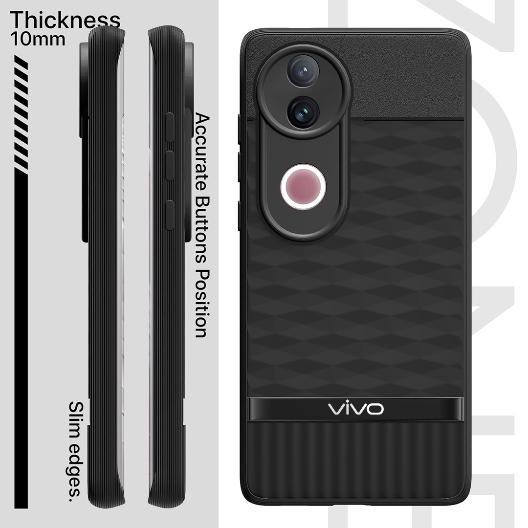 VIVO V50 5G 3D Hexa Cube Design Drop Protection | Camera Protection  TPU Back Case